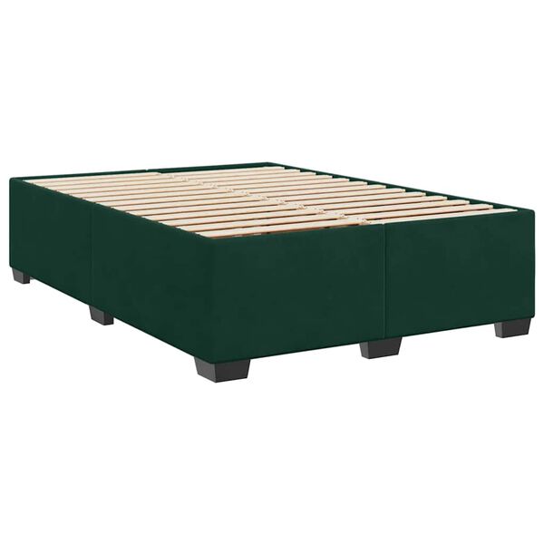 vidaXL Estrutura de cama sem colch&atilde;o 160x200 cm veludo verde-escuro