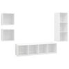 vidaXL 4 pcs conjunto de m&oacute;veis de TV contraplacado branco