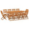 vidaXL 11 pcs conjunto de jantar para jardim 220x90x75cm ac&aacute;cia maci&ccedil;a