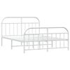vidaXL Estrutura de cama com cabeceira e p&eacute;s 183x213 cm metal branco