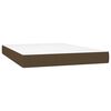 vidaXL Cama box spring c/ colch&atilde;o/LED 140x190cm tecido castanho-escuro