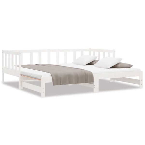vidaXL Sof&aacute;-cama com gavet&atilde;o 80x200 cm madeira de pinho maci&ccedil;a branco