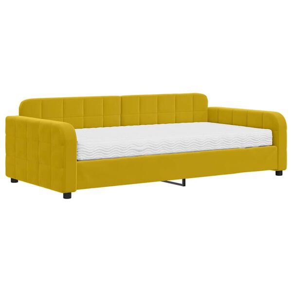 vidaXL Sof&aacute;-cama com colch&atilde;o 100x200 cm veludo amarelo