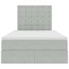 vidaXL Cama com arruma&ccedil;&atilde;o e colch&atilde;o Cinzento-claro 120 x 190 cm Veludo
