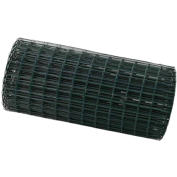 vidaXL Cerca Euro Verde 0,4 x 25 m Ferro revestido de PVC