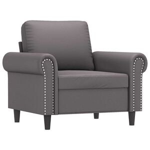 vidaXL Poltrona 60 cm couro artificial cinzento