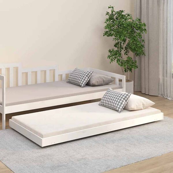 vidaXL Cama sem colch&atilde;o 90x190 cm madeira de pinho maci&ccedil;a branco