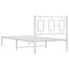vidaXL Estrutura de cama com cabeceira 90x200 cm metal branco