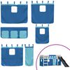 vidaXL Beliche com escorrega e cortinas 90x200 cm azul