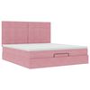vidaXL Estrutura de cama otomana com colch&otilde;es 180x200 cm veludo rosa