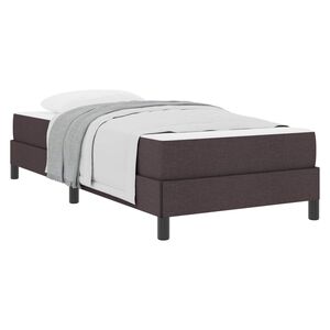 vidaXL Cama Box com colch&atilde;o Marrom Escuro 90 x 190 cm tecido