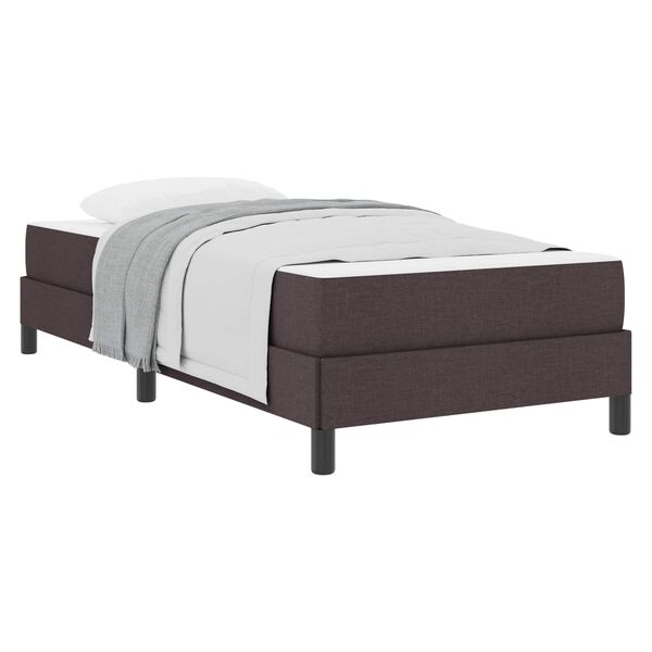 vidaXL Cama Box com colch&atilde;o Marrom Escuro 90 x 190 cm tecido