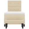vidaXL Cama Box com colch&atilde;o com cabeceira Creme 100 x 200 cm tecido
