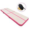 vidaXL Colch&atilde;o de gin&aacute;stica insufl&aacute;vel c/ bomba 800x100x15 cm PVC rosa