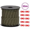 vidaXL Corda para tenda com tiras refletoras e esticadores 50 m 4 mm