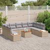 vidaXL Conjunto de Sof&aacute; de Jardim 5 pcs Bege e Cinza Claro Polirattan