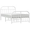 vidaXL Estrutura de cama com cabeceira e p&eacute;s 120x200 cm metal branco
