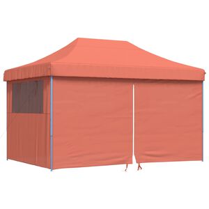vidaXL Tenda p/ festas pop-up dobr&aacute;vel 4 paredes laterais terracotta
