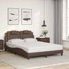 vidaXL Estrutura de cama Viana sem colch&atilde;o couro artificial 140x190cm castanho