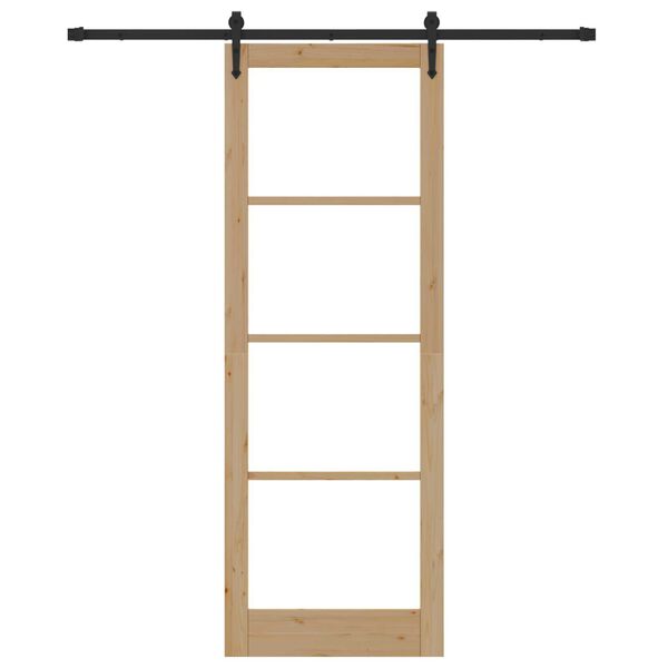 vidaXL Porta Deslizante Natural e Preto 83 x 232 cm