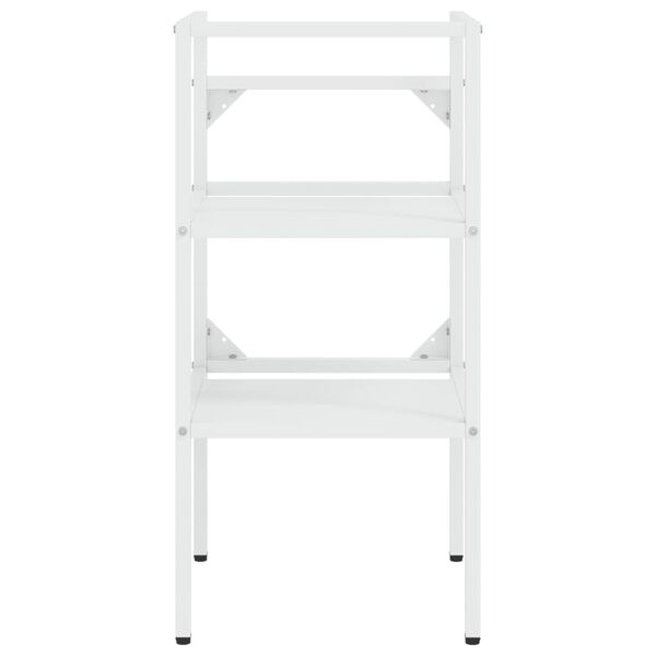 vidaXL Estrutura de lavatório c/ lavatório embutido ferro branco