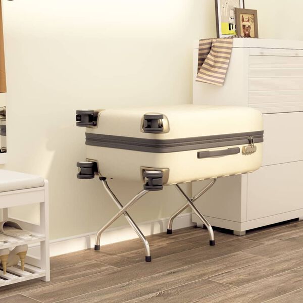 vidaXL Porta-bagagens com encosto prateado 56x39x52cm