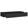 vidaXL Prateleiras de parede c/ gavetas 2 pcs MDF 60x23,5x10 cm preto