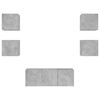 vidaXL 6 pcs m&oacute;veis parede p/ TV c/ LEDs deriv. madeira cinza cimento