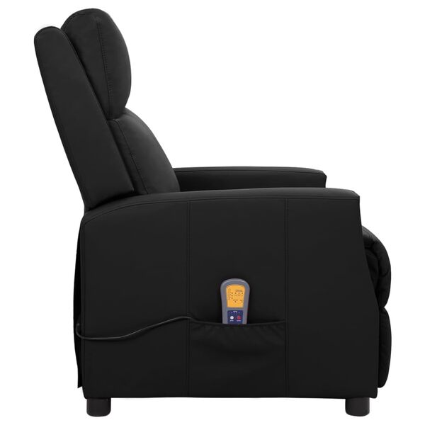 vidaXL Poltrona de massagens couro artificial preto