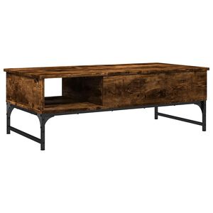 vidaXL Mesa de centro 100x50x35cm deriv. madeira/metal carvalho fumado