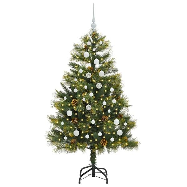 vidaXL &Aacute;rvore de Natal Artificial Articulada com Cones Verde 150 cm