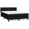 vidaXL Cama com molas/colch&atilde;o 140x200 cm tecido preto