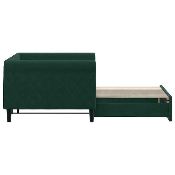 vidaXL Sof&aacute;-cama com gavet&atilde;o 90x200 cm veludo verde-escuro