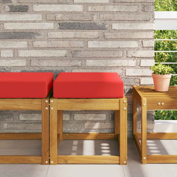 vidaXL Almofada de Assento Externa Vermelho 40 x 40 x 8 cm