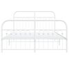 vidaXL Estrutura de cama com cabeceira e p&eacute;s 140x190 cm metal branco