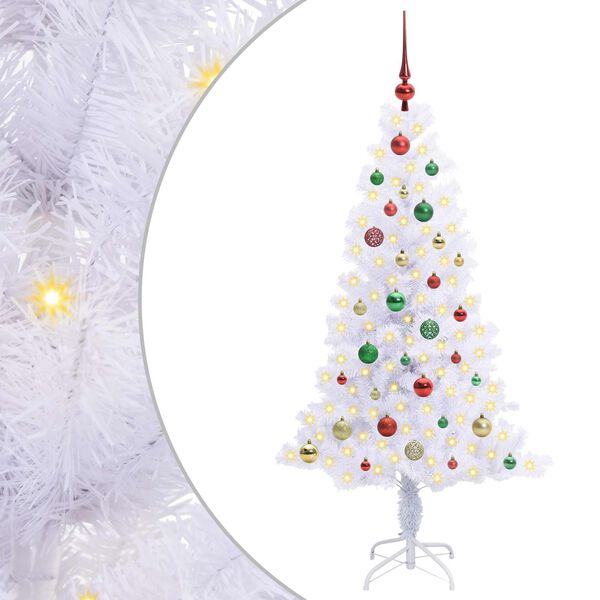 vidaXL &Aacute;rvore de Natal Artificial com 150 LEDs Branco 150 cm PVC e A&ccedil;o