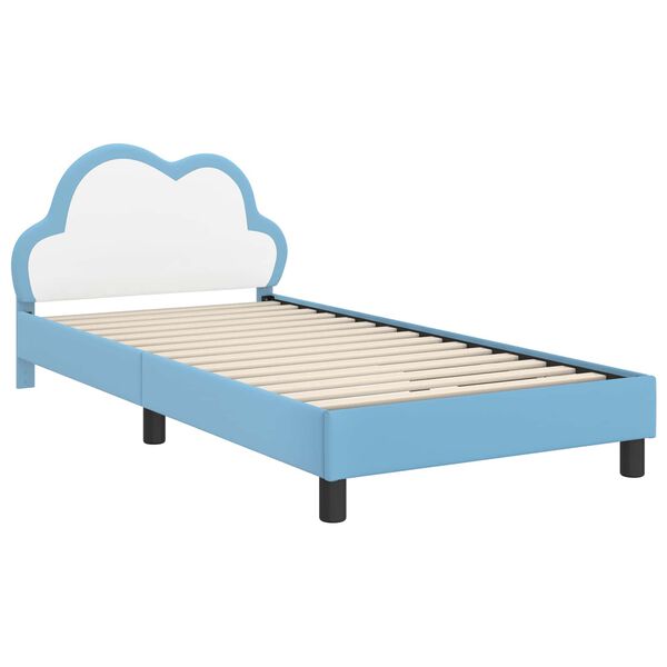 vidaXL Estrutura de Cama Infantil com Cabeceira Azul 80 x 200 cm PU
