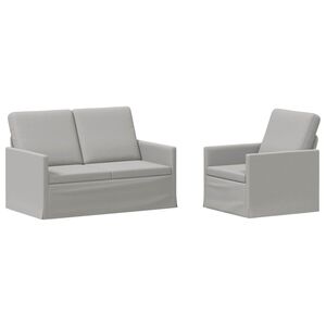 vidaXL Conjunto de Sof&aacute;s 2 pcs Cinza Nuvem Tecido
