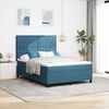 vidaXL Cama Box com colch&atilde;o Azul Escuro 140 x 200 cm Veludo