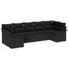vidaXL Conjunto de Sof&aacute; de Jardim 7 unid. Preto vime PE
