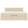 vidaXL Estrutura de cama otomana com colch&otilde;es tecido creme 200x200cm