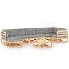 vidaXL 8 pcs conjunto lounge de jardim c/ almofad&otilde;es pinho maci&ccedil;o