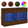 vidaXL M&oacute;vel parede p/ TV luzes LED 98,5x30x60,5 cm carvalho castanho