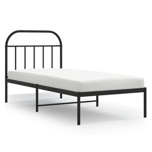 vidaXL Estrutura de cama com cabeceira 80x200 cm metal preto