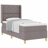 vidaXL Cama Box com cabeceira Cinzento-acastanhado 90 x 200 cm tecido