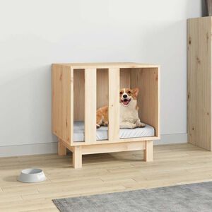 vidaXL Casota para c&atilde;es 50x40x52 cm madeira de pinho maci&ccedil;a