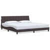 vidaXL Estrutura de cama sem colch&atilde;o Hanko 200x200 cm tecido castanho-escuro