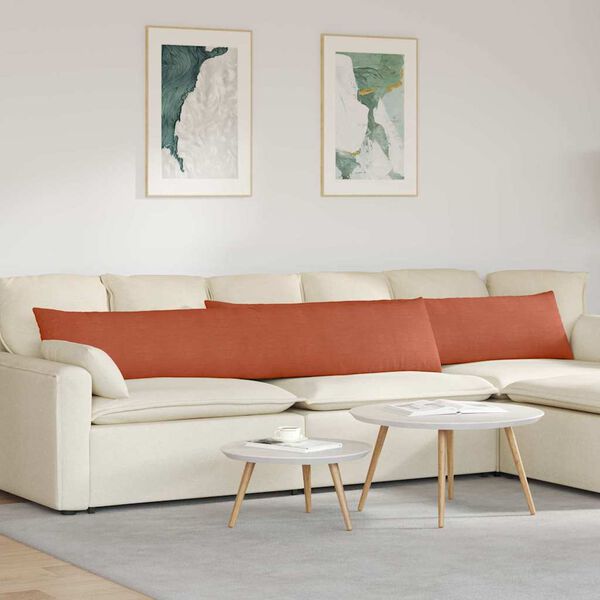 vidaXL Travesseiros de Sof&aacute; 2 pcs Laranja Vermelho 200 x 40 cm