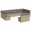 vidaXL 12 pcs conjunto de sof&aacute;s p/ jardim com almofad&otilde;es vime PE bege