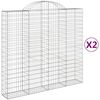 vidaXL Cestos gabi&atilde;o arqueados 2pcs 200x50x180/200cm ferro galvanizado